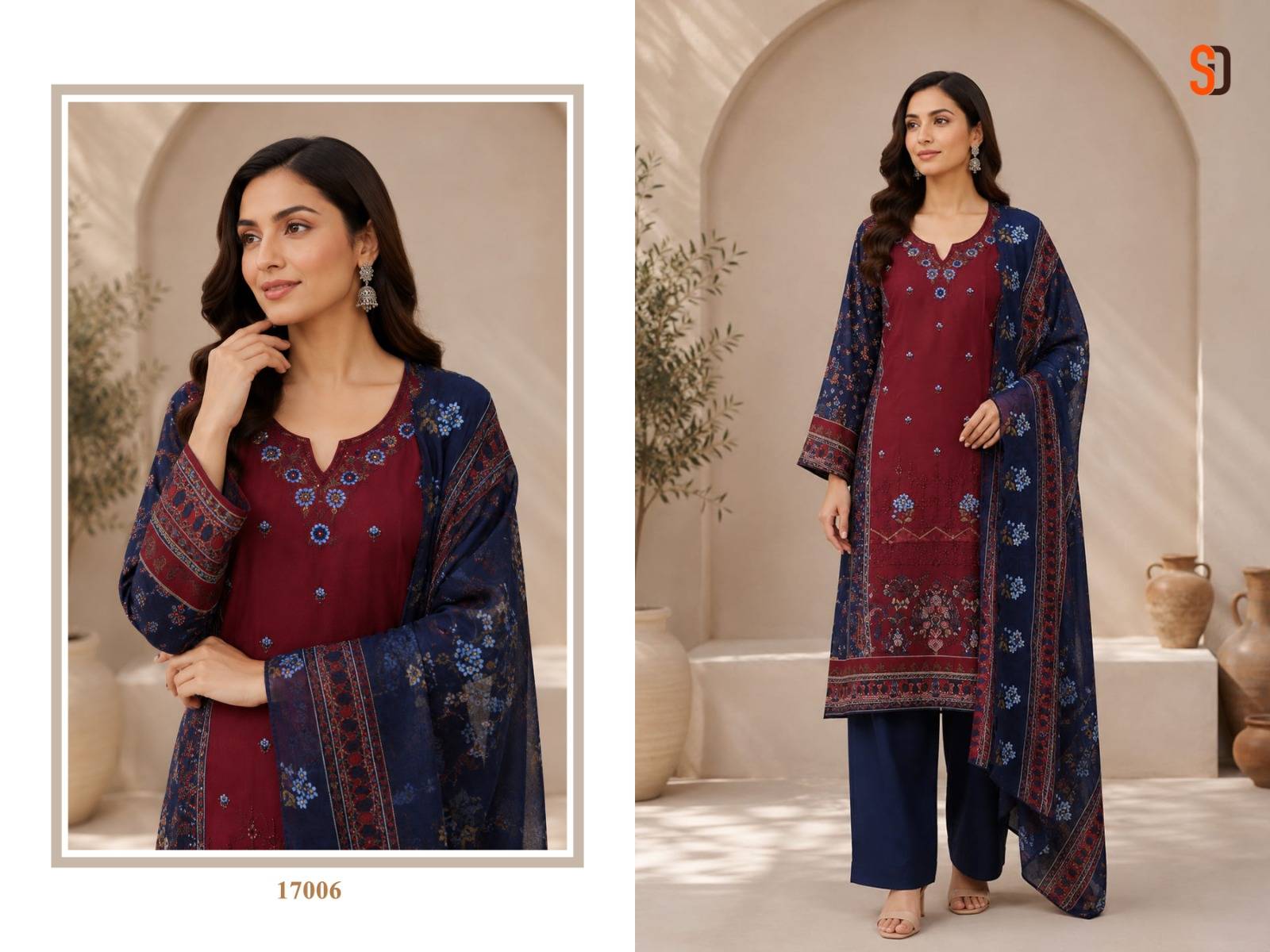 BIN SAEED VOL-17 By SHARDDHA DESIGNER 17001 To 17006 Series Premium Pure Cotton dresses at Wholesale Price